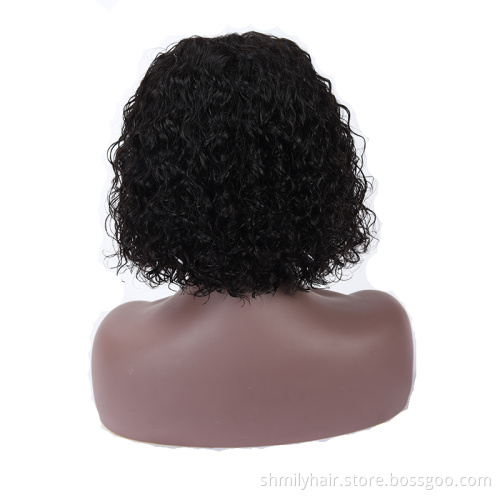 4*4 Swiss Lace Front Closure Human Hair Brazilian Wigs 8 Inch Short Curly Bob Wholesale Brazilian Human Virgin Hair Kinky Curly